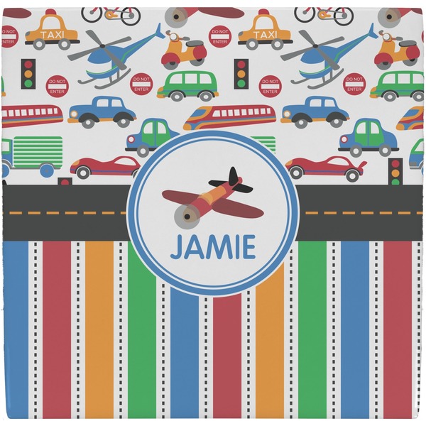 Custom Transportation & Stripes Ceramic Tile Hot Pad (Personalized)