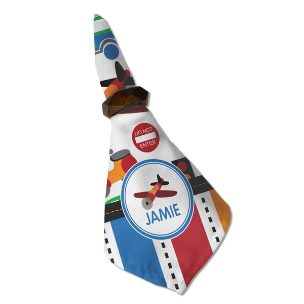 Transportation & Stripes Cloth Napkins - Personalized Dinner (Folded in Ring) (MAIN)