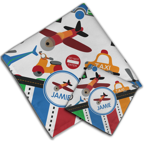 Transportation & Stripes Cloth Napkins - Personalized Lunch & Dinner (PARENT MAIN)