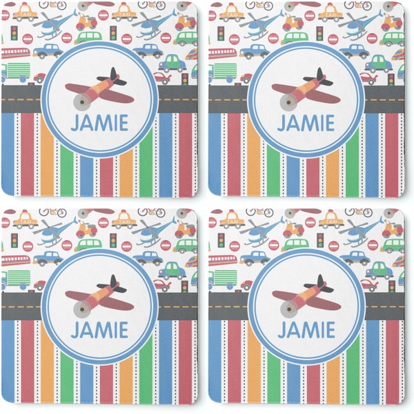 Transportation & Stripes Coaster Rubber Back - Apvl