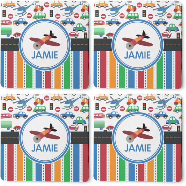 Transportation & Stripes Coaster Rubber Back - Apvl