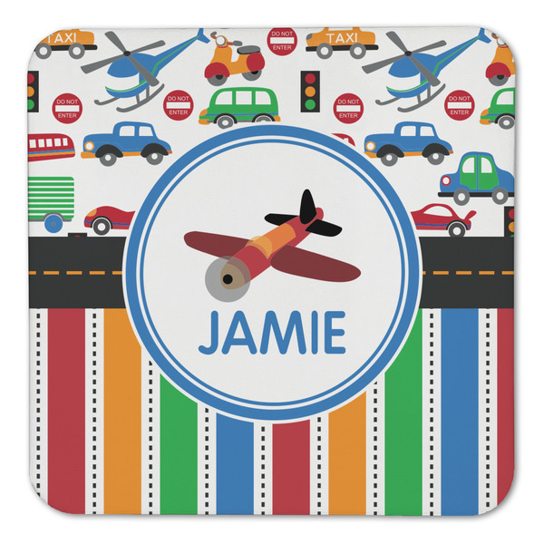 Transportation & Stripes Coaster Set - FRONT (one)