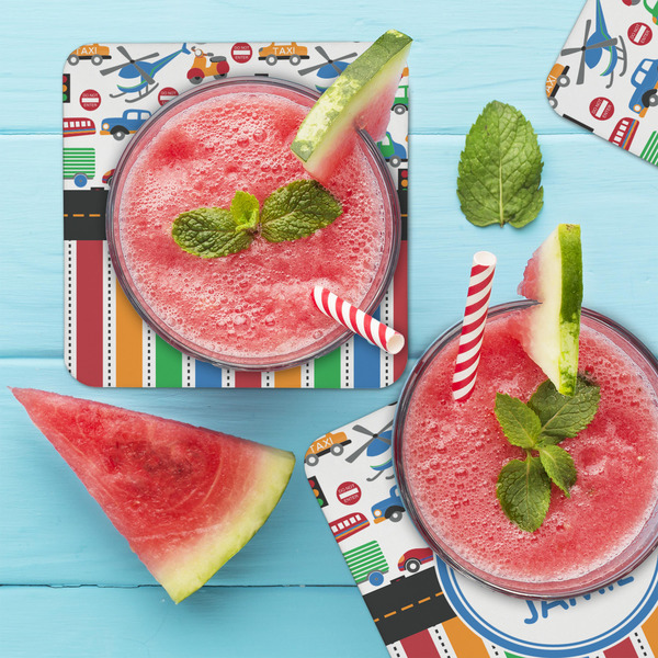 Transportation & Stripes Coaster Set - LIFESTYLE