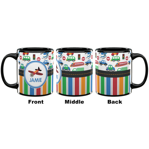 Transportation & Stripes Coffee Mug - 11 oz - Black APPROVAL
