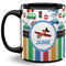 Transportation & Stripes 11 Oz Coffee Mug - Black (Personalized)
