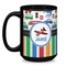 Transportation & Stripes Coffee Mug - 15 oz - Black