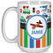 Transportation & Stripes 15 Oz Coffee Mug - White (Personalized)