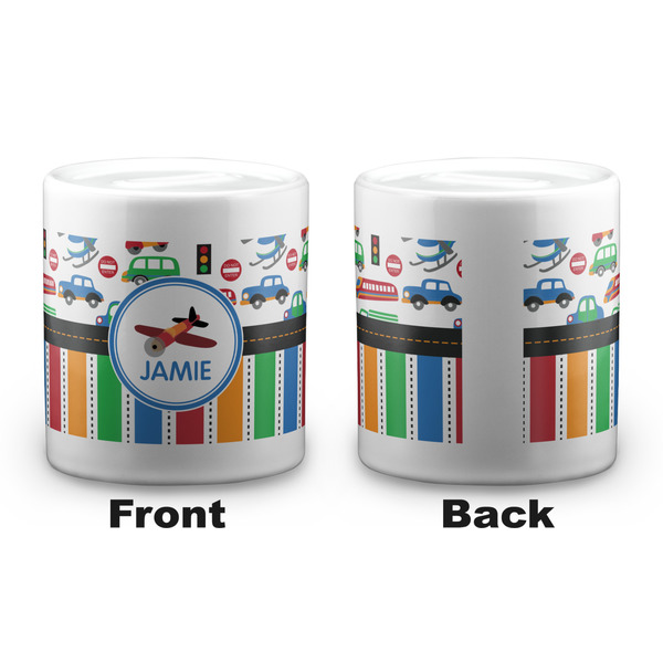 Transportation & Stripes Coin Bank - Apvl