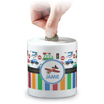 Transportation & Stripes Coin Bank (Personalized)