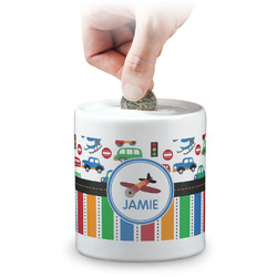 Transportation & Stripes Coin Bank (Personalized)