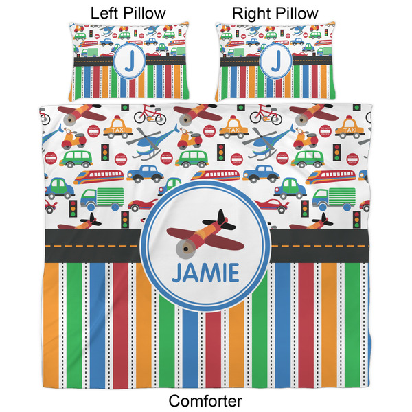 Transportation & Stripes Comforter Set - King - Approval