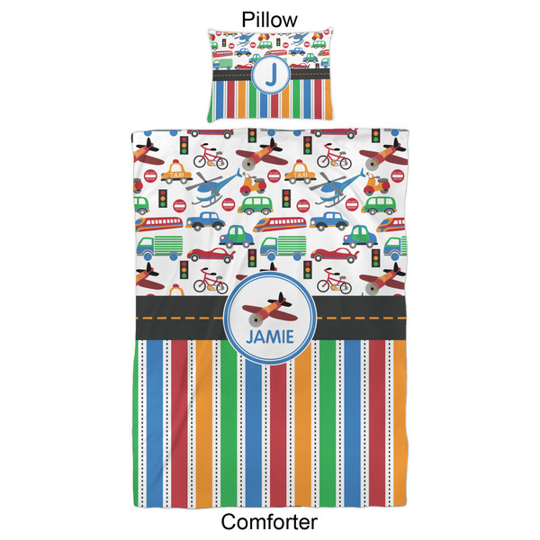 Transportation & Stripes Comforter Set - Twin XL - Approval