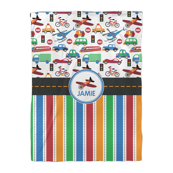 Transportation & Stripes Comforter - Twin XL - Front