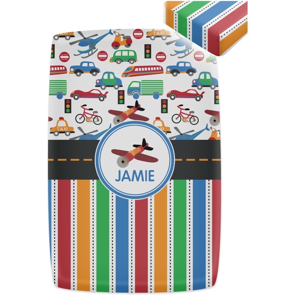 Transportation & Stripes Crib Fitted Sheet - Apvl