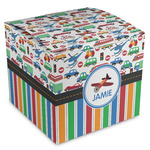 Transportation & Stripes Cube Favor Gift Boxes (Personalized)