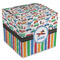 Transportation & Stripes Cube Favor Gift Box - Front/Main