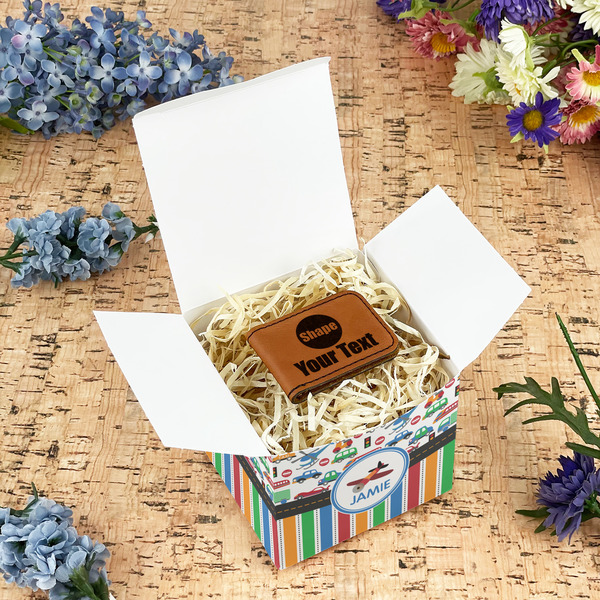 Transportation & Stripes Cubic Gift Box - In Context