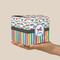 Transportation & Stripes Cube Favor Gift Box - On Hand - Scale View