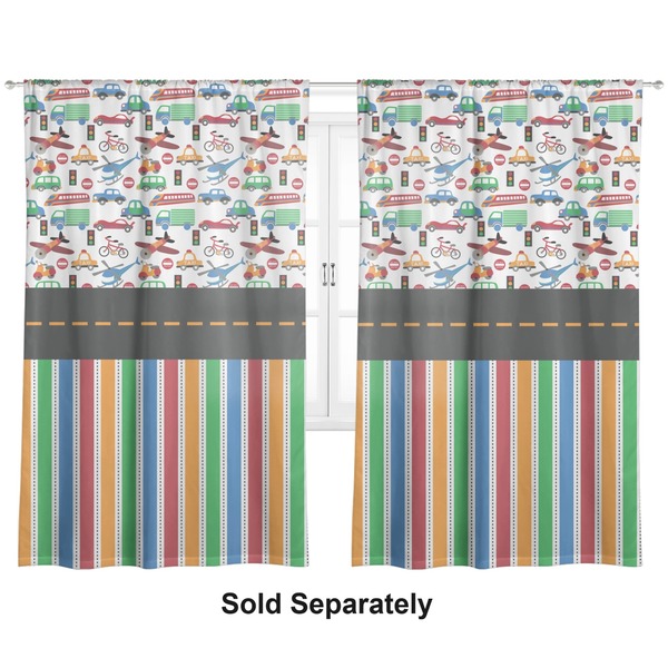Custom Transportation & Stripes Curtain Panel - Custom Size