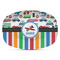 Transportation & Stripes Plastic Platter - Microwave & Oven Safe Composite Polymer (Personalized)