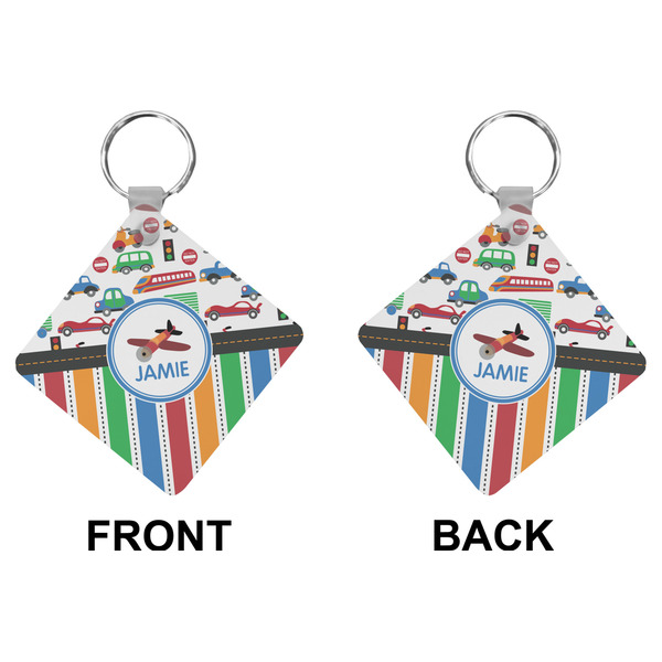Transportation & Stripes Diamond Keychain (Front + Back)