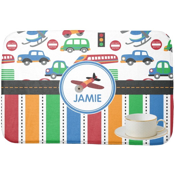 Transportation & Stripes Dish Drying Mat