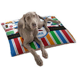 Transportation & Stripes Dog Bed - Large w/ Name or Text