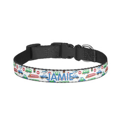 Transportation & Stripes Dog Collar - Large (Personalized)