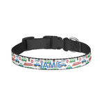 Transportation & Stripes Dog Collar - Small (Personalized)