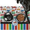 Transportation & Stripes Dog Food Mat - Large LIFESTYLE