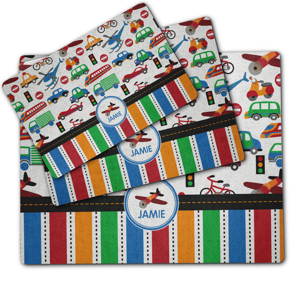 Transportation & Stripes Dog Food Mat - MAIN (sm, med, lrg)