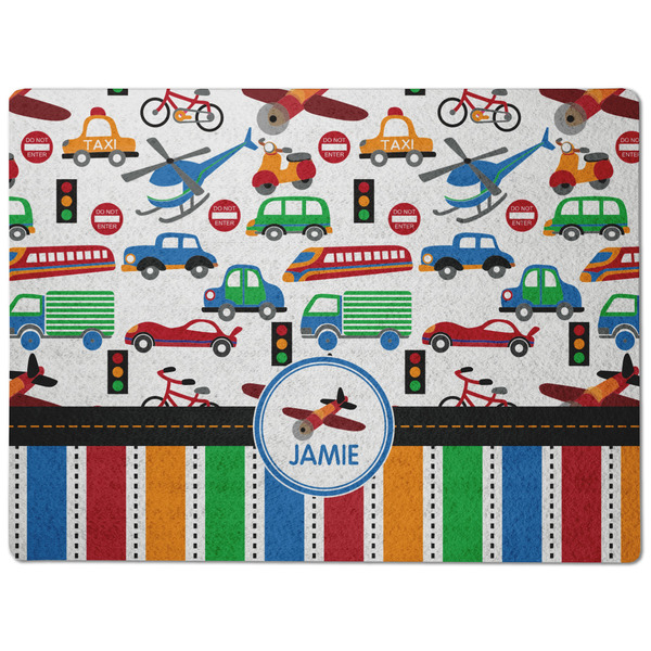 Transportation & Stripes Dog Food Mat - Medium without bowls