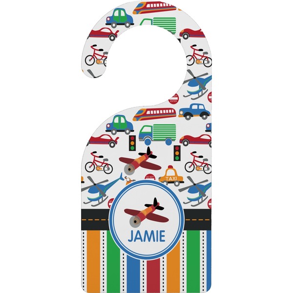 Custom Transportation & Stripes Door Hanger (Personalized)