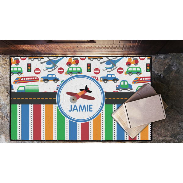 Transportation & Stripes Door Mat - LIFESTYLE (Lrg)