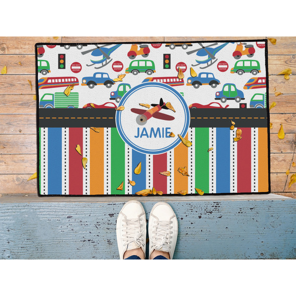Transportation & Stripes Door Mat - LIFESTYLE (Med)