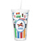 Transportation & Stripes Double Wall Tumbler with Straw (Personalized)