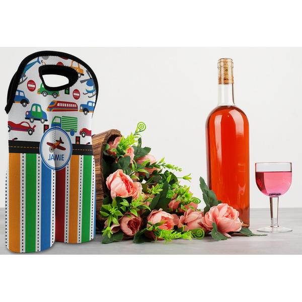 Transportation & Stripes Double Wine Tote - LIFESTYLE (new)
