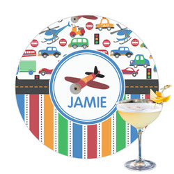 Transportation & Stripes Printed Drink Topper - 3.25" (Personalized)