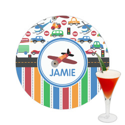 Transportation & Stripes Printed Drink Topper -  2.5" (Personalized)