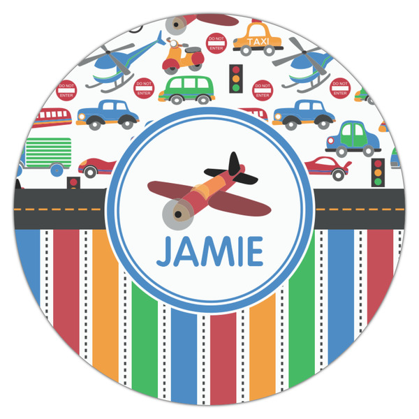 Transportation & Stripes Drink Topper - Medium - Single