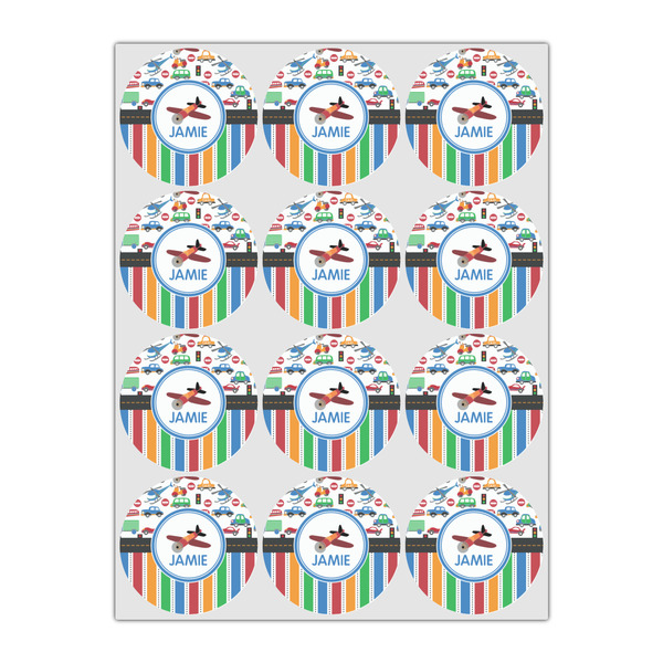 Transportation & Stripes Drink Topper - Small - Set of 12