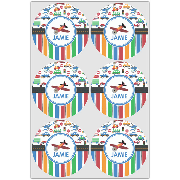 Transportation & Stripes Drink Topper - XLarge - Set of 6