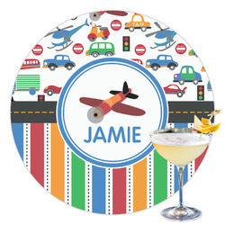 Transportation & Stripes Printed Drink Topper - 3.5" (Personalized)