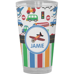 Transportation & Stripes Pint Glass - Full Color (Personalized)