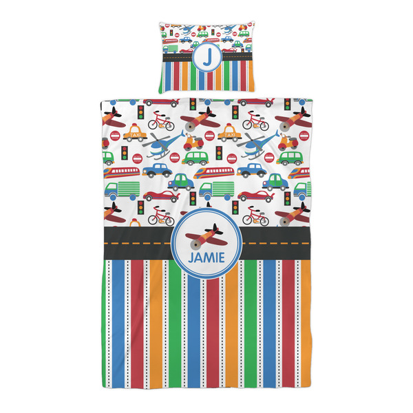 Transportation & Stripes Duvet Cover Set - Twin XL - Alt Approval