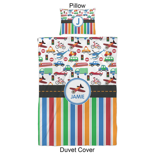 Transportation & Stripes Duvet Cover Set - Twin XL - Approval