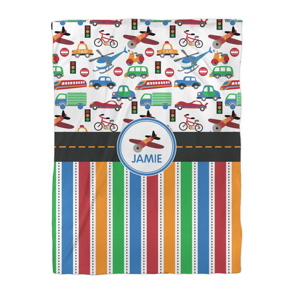 Transportation & Stripes Duvet Cover - Twin XL - Front