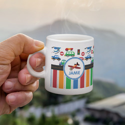 Transportation & Stripes Single Shot Espresso Cup - Single (Personalized)