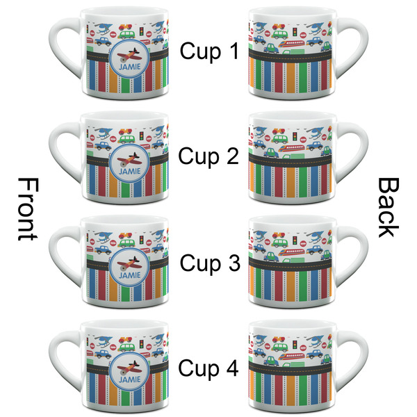 Transportation & Stripes Espresso Cup - 6oz (Double Shot Set of 4) APPROVAL