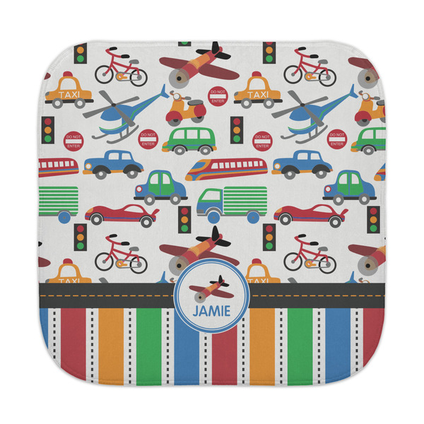 Custom Transportation & Stripes Face Towel (Personalized)